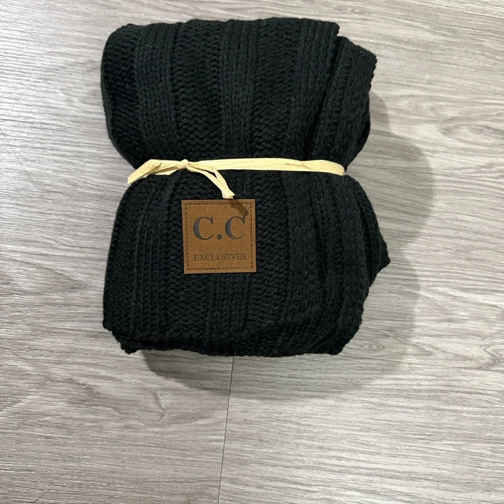 C.C Black Knit Scarf